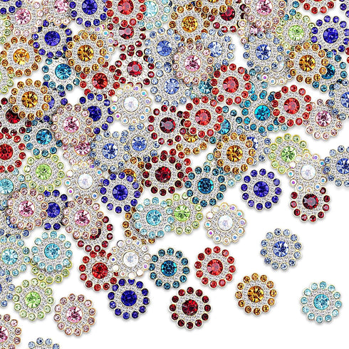 PAGOW 14mm 100pcs Flower Shape Claw Cup Sew on Rhinestone Button, Crystal Glass Beads Buttons for Jewelry Making,Furniture,Earring,Garment,Apparel...