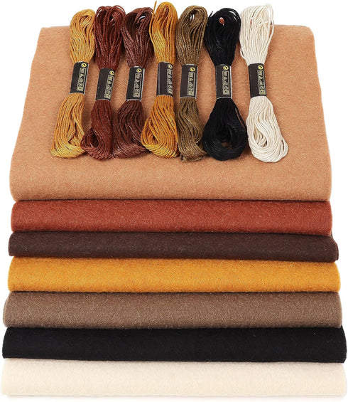 Brown Soft Felt Fabric Sheets: ZAIONE 7 Rolls 8''x35'' Felt Sheets Assorted Thick Felt Fabric Roll for DIY Crafts...
