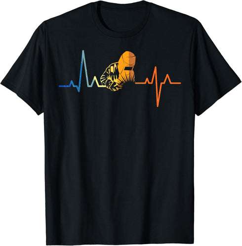 Welders Metal Workers Welding Heartbeat Welding T-Shirt...