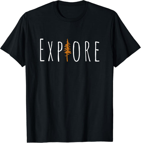 Explore The Unknown And The Wilderness Adventure Print T-Shirt...