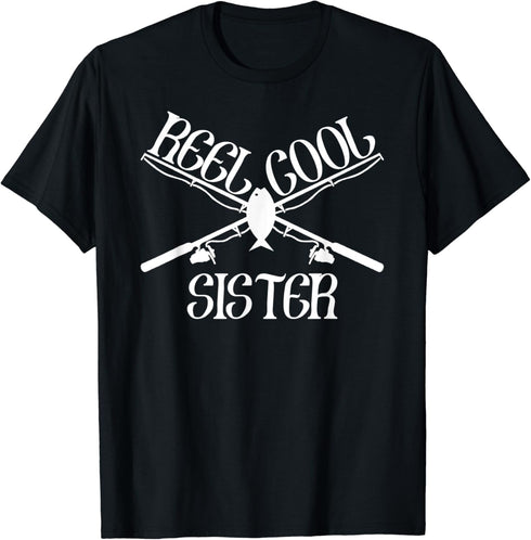 Funny Cool Fishing Sister Matching Camping Gear T-Shirt...