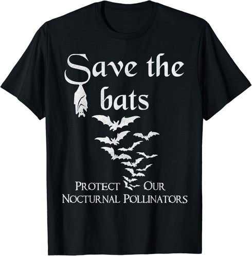 Bat biology Save the bats Protect our nocturnal pollinators T-Shirt...