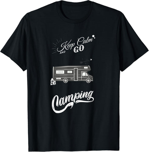 Keep Calm and Go Camping Gear Camper Knife Items Gift T-Shirt...