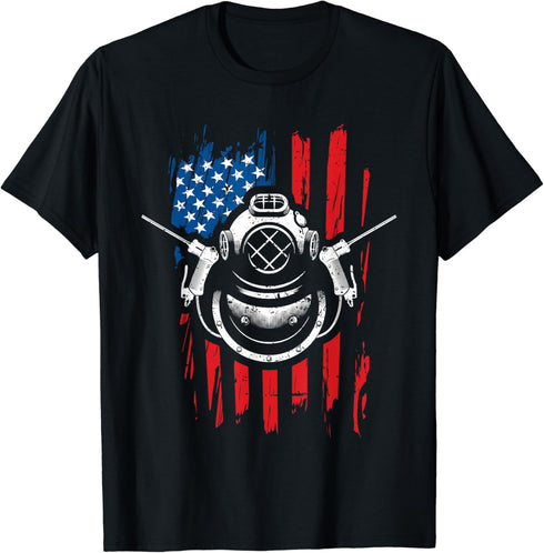 Patriotic Underwater Welding American Flag 4th of July Shirt...