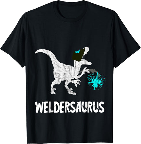 Welder Dinosaurs Funny Mig Welding Dino Steel Worker T-Rex T-Shirt...