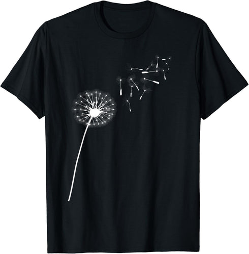 Dandelion Flower Outdoor Plants Blowing In The Wind T-Shirt...