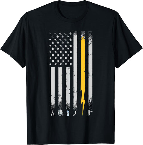 ELECTRICIAN - US Flag Electricians Tools T-Shirt...