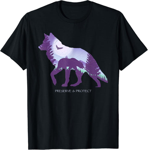 Preserve And Protect Vintage National Park Wolf Bear Eagle T-Shirt...