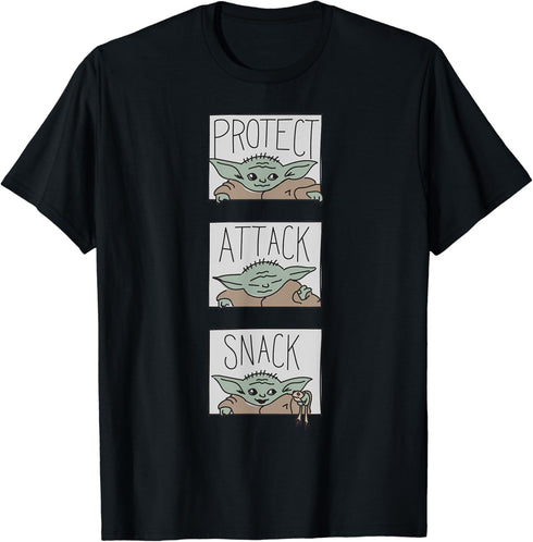 Star Wars The Mandalorian The Child Protect Attack Snack T-Shirt...