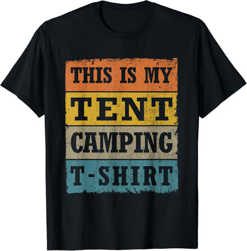 This Is My Tent Camping T-Shirt Retro Camp Outdoors T-Shirt...