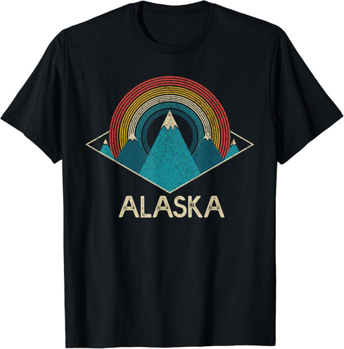 Alaska The Last Frontier Mountains Nature Hiking Vintage T-Shirt...