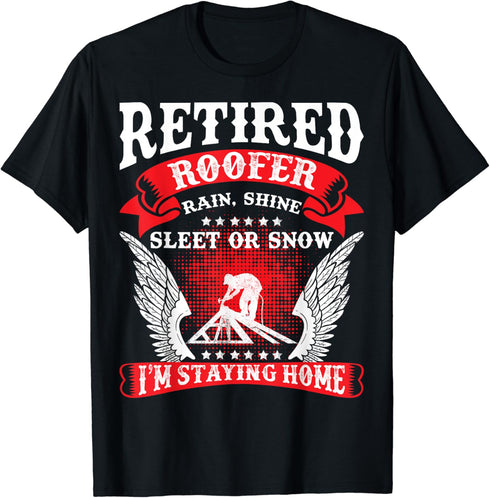 Retired Roofer Funny Staying Man Roofing Retirement T-Shirt...