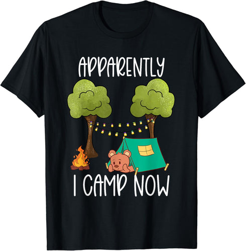 Childrens Glamping Gear Kids Camping Cute Bear In A Tent T-Shirt...