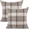 YOUR SMILE Set of 2 Retro Farmhouse Outdoor/Indoor Buffalo Tartan Chequer Stripe Plaid Cotton Linen Decorative Throw Pillow Case Cushion Cover Pil...