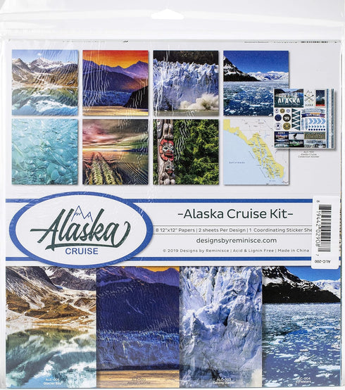 Reminisce Alaska Cruise Scrapbook Collection Kit, Multi Color Palette 12x12 inches...