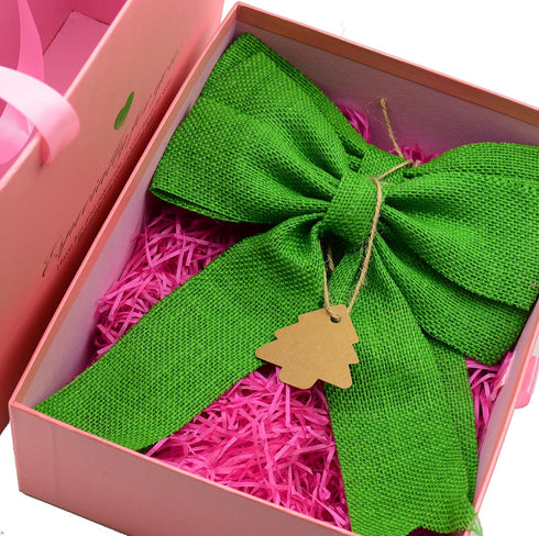 Aokbean Set of 2 Wedding Decor Bows Christmas Tree Topper Bow Rustic Decor Burlap (Christmas Green)...