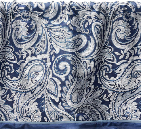 Madison Park Aubrey Faux Silk Paisley Jacquard, Rod Pocket Curtain for Living Room, Kitchen, Bedroom and Dorm, 50 in x 18 in, Navy...