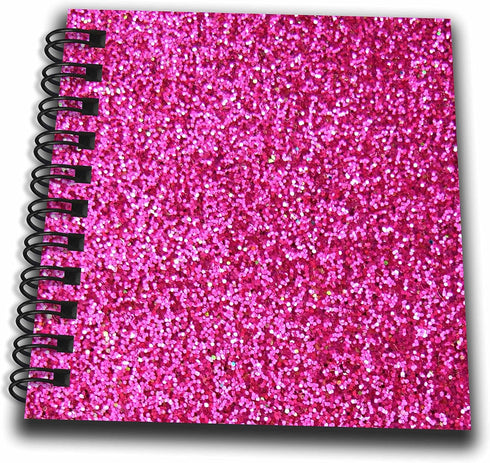 3dRose db_112888_3 Hot Pink Faux Glitter Photo of Glittery Texture Girly Trendy Glamorous Sparkly Bling Effect Mini Notepad, 4 by 4"...