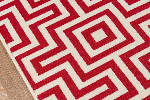 Momeni Rugs Baja Collection Contemporary Indoor & Outdoor Area Rug, Easy to Clean, UV protected & Fade Resistant, 1'8" x 3'7", Red...