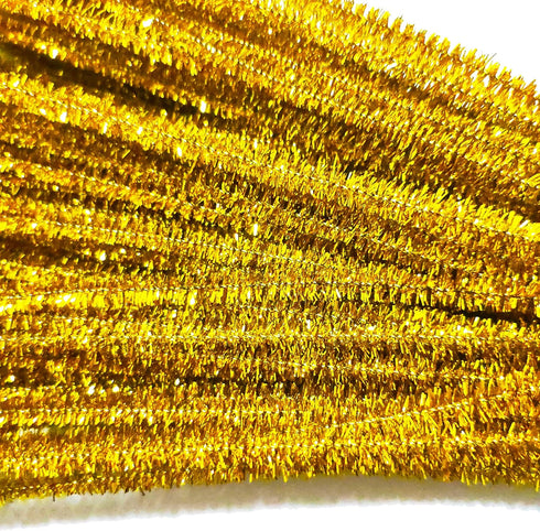 200 PCS Glitter Tinsel Creative Arts Stems Pipe Cleaners-12 Inch (Gold)...