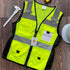 TCCFCCT Women Reflective Vest 11 Pockets High Visibility Mesh Safety Vest for Lady, Neon Construction Work Vest with Zipper, Snug-Fit, Durable wit...