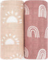 Comfy Cubs 2 Pack Muslin Swaddle Blankets Neutral Receiving Blanket Swaddling, Wrap for Boys and Girls, Baby Essentials, Registry & Gift (Sun and ...
