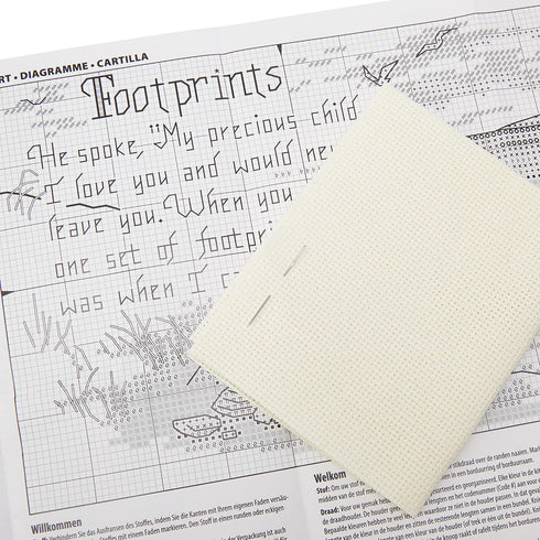 Dimensions 'He Spoke' Footprints Counted Cross Stitch Kit, 14 Count Ivory Aida, 7'' x 5''...