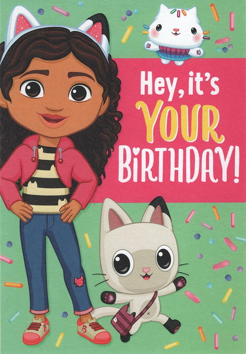 Gabby's Dollhouse Happy Birthday Card Featuring Gabby and Pandy Paws...