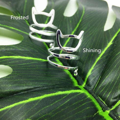 Helen de Lete Innovative Lovely Cat Kitty Sterling Silver Ring Updated Version for Adult Women...