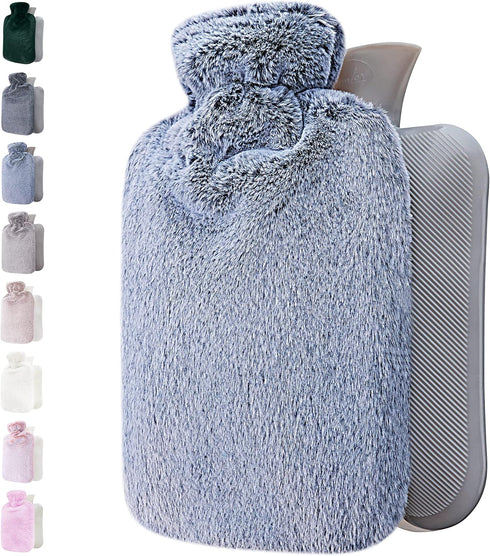 Hot Water Bottle with Soft Cover - 1.8L Large - Classic Hot Water Bag for Pain Relief, Neck and Shoulders, Feet Warmer, Menstrual Cramps, Hot and ...