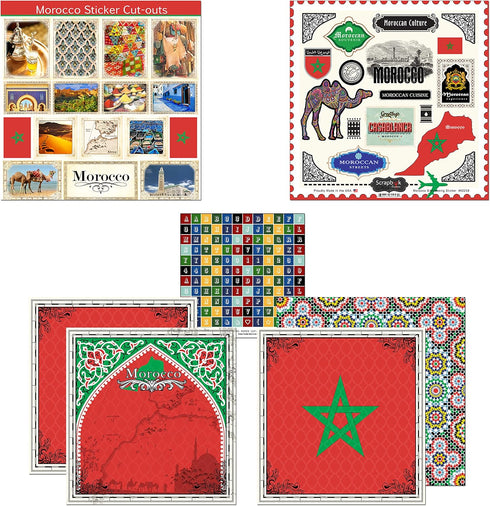 Scrapbook Customs Themed Paper and Stickers Scrapbook Kit, Morocco Sightseeing...