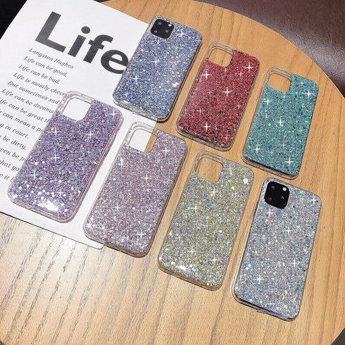 for iPhone 12 Case and iPhone 12 Pro Case Gel Clear Glitter Sparkle Bling Women Girls Cases Cute Rubber Slim Soft Silicone TPU Shockproof Drop Pho...
