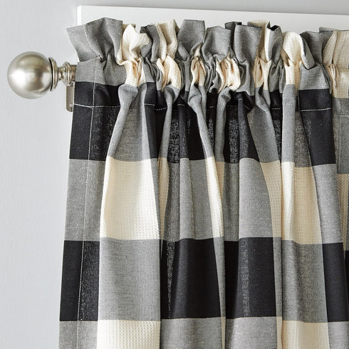 SKL Home Grandin Curtain Panel, 52" x 95", Black/Natura...