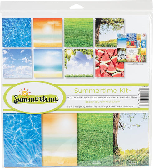 Reminisce SUM-200 Summertime Scrapbook Collection Kit, 12x12 inches...