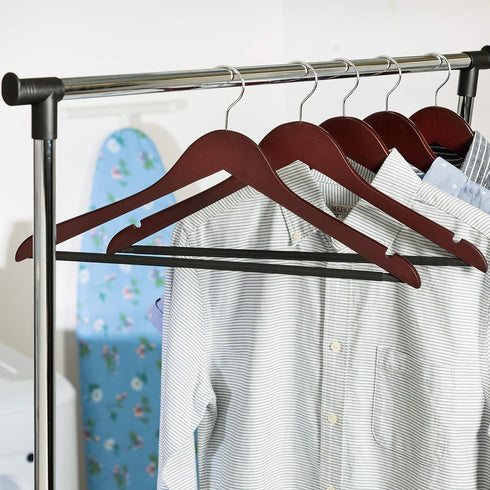 Honey-Can-Do No Slip Wooden Coat Hangers, Cherry Wood, 24-Pack...