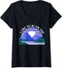 Womens Funny Hiking Mountains Nature Outdoor I Like To Be On Top V-Neck T-Shirt...