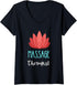 Womens Massage Therapist Namaste Flower Spa Masseur Relaxation V-Neck T-Shirt...