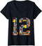 Womens 12th Birthday Construction Building Tools Kids 12 Years Old V-Neck T-Shirt...