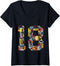 Womens 18th Birthday Construction Building Tools Boys 18 Years Old V-Neck T-Shirt...