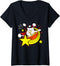 Womens Cat Eating A Hot Bowl Soup Ramen Claw Breed Pet Meow Cat Top V-Neck T-Shirt...