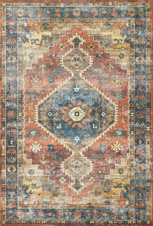 Loloi Skye Collection SKY-11 Rust/Blue 2'-0" x 5'-0" Accent Rug...