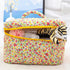 PAZIMIIK Cotton Makeup Bag for Women Large Quilted Travel Cosmetic Case Girls' Make Up Organizer,Little Flower...