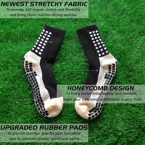Anti Slip Football/Basketball/Soccer Socks (Black)...