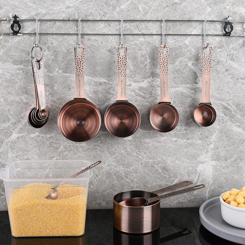 Smithcraft Measuring Spoons Set, Copper Measuring Spoons Set, Stainless Steel Measuring Spoons, Copper Plated Measuring Spoons, 6 Measurer Spoons ...