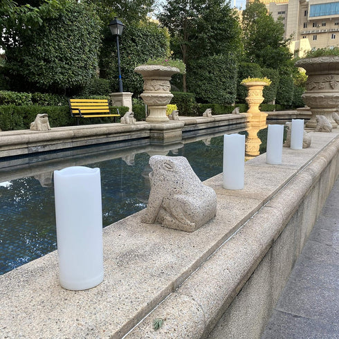 Waterproof Outdoor Flameless Pillar Candles with Timer Battery Operated Electric LED Candle Set for Gift Home Décor Party Wedding Supplies Garden ...