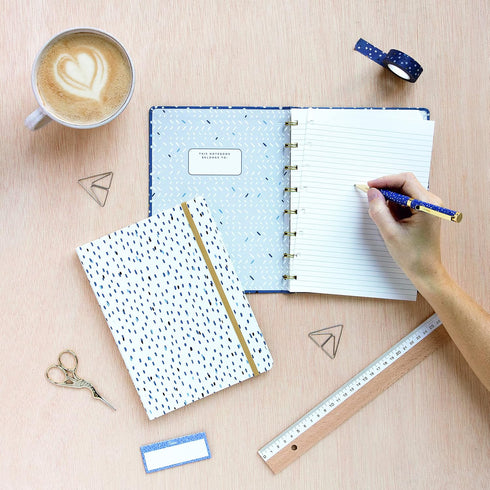 Filofax Refillable Notebook, A5 Size, Indigo Collection, 8.25" x 5.75", Rain (B115113U)...