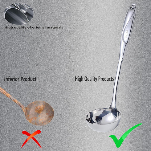 High Grade Soup Ladle,Cooking Ladle for Soup,Heat-proof Design of Hollow Handle,Stainless Steel Kitchen Utensil?4ouce/13.5 Inch)...