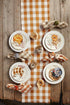 Mud Pie Harvest Check Napkin Set, Orange, 18" x 18"...