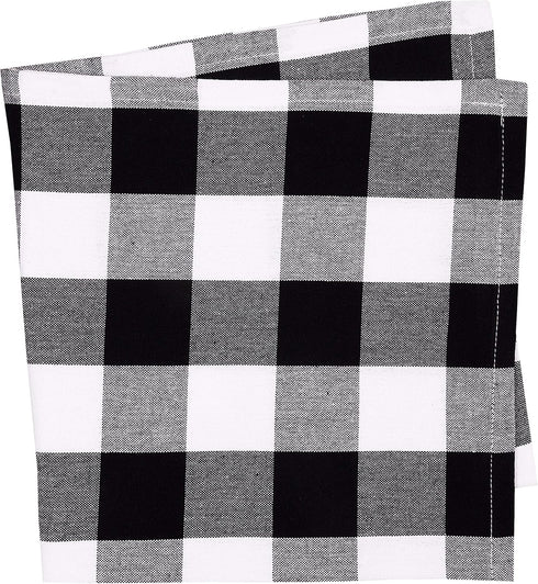 Yourtablecloth Buffalo Plaid 100% Cotton Cloth Checkered Dinner Table Napkins – Vibrant Colors – Soft & Super Absorbent Napkins 20 x 20 Set of 6 B...