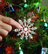 1225LS Snowflake Metal Ornaments with On/Off Touch Control Ornament for Christmas Tree Lights, 7.5 inches White,...
